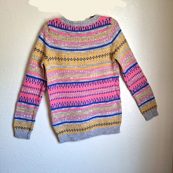 Western Print Mossimo Supply Scoop Neck Knitted Medium Cable Knit Sweater - Picture 3 of 5